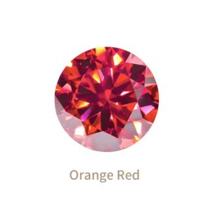 Ювелирный камень муассанит цвет Оранжево-красный